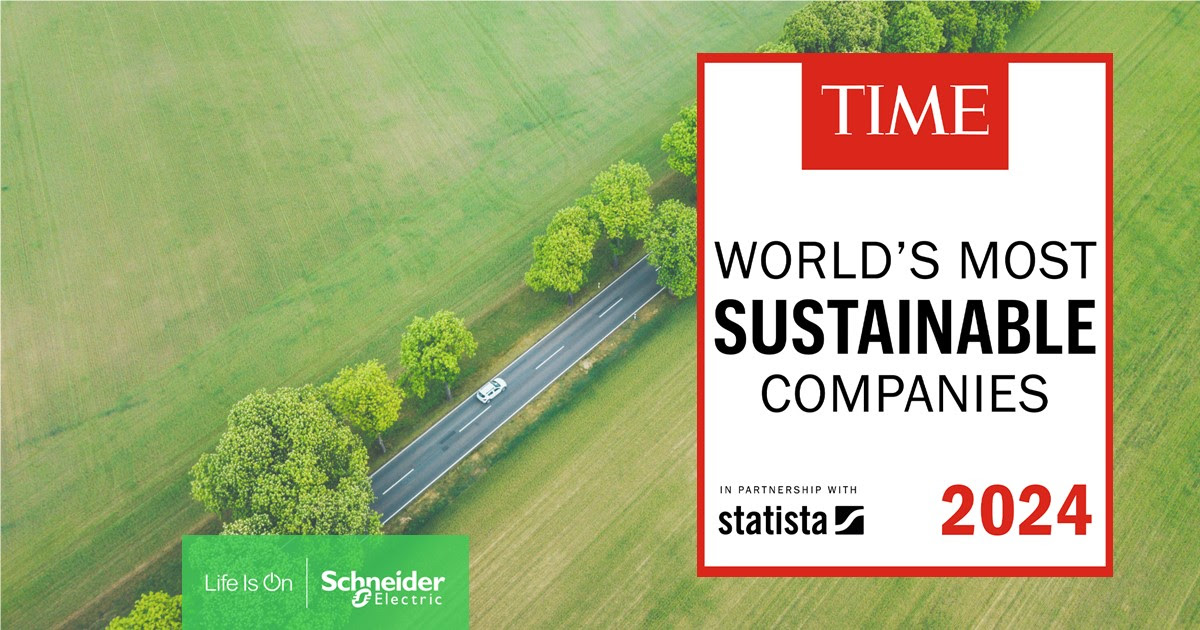 Schneider Electric é nomeada a empresa mais sustentável do mundo em 2024